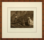 Edward Curtis - Drying Meat, Flathead. 1910 Hand colored vintage photogravure.