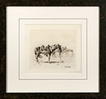 William Robinson Leigh - Dust Storm. Drypoint etching.