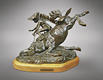 Robert macfie Scriver, CA - Attack on the Wagon Train. Bronze Sculpture.