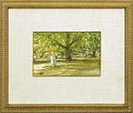 Donald Teague, N.A. - Berkley Square. Watercolor painting.